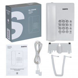 Телефон проводной SANYO RA-S204W, тональный/импульсный режим, повтор, белый