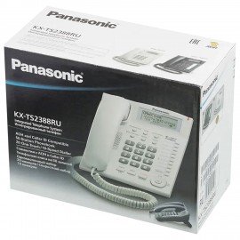 Телефон PANASONIC KX-TS2388RUW, АОН, спикерфон, память 50 ном., тонал/импул. режим, белый