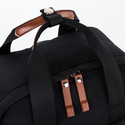 Рюкзак BRAUBERG FRIENDLY универсальный с длинными ручками, черный, 37х26х13 см, 270089
