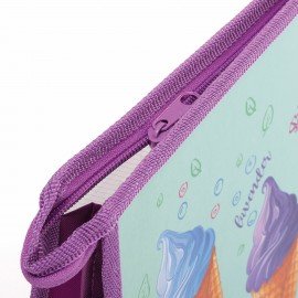 Папка для труда BRAUBERG А4, 2 отделения, молния сверху, органайзер, "Ice cream", 270153