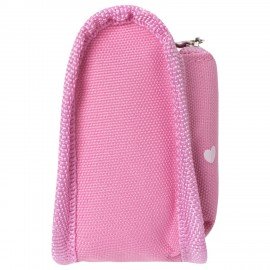 Пенал мягкий ЮНЛАНДИЯ, 2 отделения, полиэстер, "Heart", розовый, 21х6х9 см, 270258