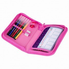 Пенал с наполнением BRAUBERG, 1 отделение, 1 откидная планка, полиэстер, 24 предмета, 21х14 см, "Sweet dream", 270316