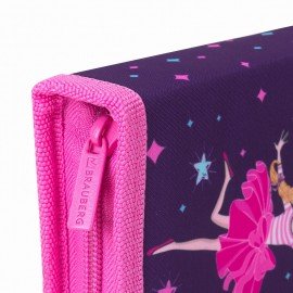 Пенал с наполнением BRAUBERG, 1 отделение, 1 откидная планка, полиэстер, 24 предмета, 21х14 см, "Sweet dream", 270316