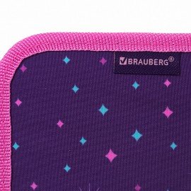 Пенал с наполнением BRAUBERG, 1 отделение, 1 откидная планка, полиэстер, 24 предмета, 21х14 см, "Sweet dream", 270316