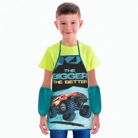 Фартук с нарукавниками ЮНЛАНДИЯ, 45x54 см, "Monster-truck", 270388