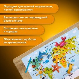 Настольное покрытие ПИФАГОР, А3+, пластик, 46x33 см, "Map", 270403