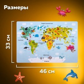 Настольное покрытие ПИФАГОР, А3+, пластик, 46x33 см, "Map", 270403