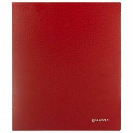 Папка на 2 кольцах BRAUBERG "Стандарт", 40 мм, красная, до 300 листов, 0,9 мм, 270480