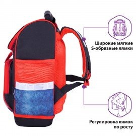 Ранец ЮНЛАНДИЯ WISE для начальной школы, "Feel the speed", 37x29х15 см, 270590