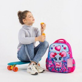 Ранец ЮНЛАНДИЯ LIGHT, 2 отделения, "Pretty mouse", 3D панель, 38х29х16 см, 270606