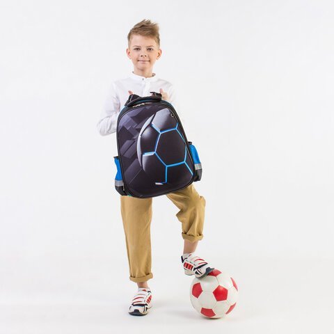 Ранец ЮНЛАНДИЯ EXTRA с дополнительным объемом, 2 отделения, "Soccer ball", 38х29х18 см, 270677