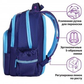Рюкзак ЮНЛАНДИЯ MILD, 2 отделения, эрго-спинка, "Adventure trails", 36х28х18 см, 270680
