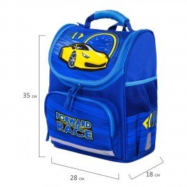 Ранец ПИФАГОР BASIC, с эргономичной спинкой, "Racing car", 35х28х18 см, 270689