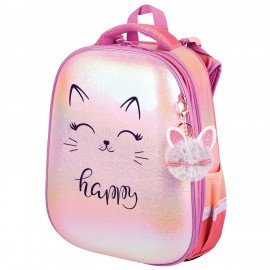 Ранец BRAUBERG SHINY, 2 отделения, с брелком, "Cheerful", 38х28х14 см, 270697