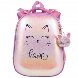 Ранец BRAUBERG SHINY, 2 отделения, с брелком, "Cheerful", 38х28х14 см, 270697