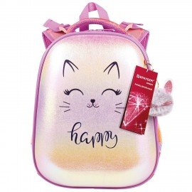 Ранец BRAUBERG SHINY, 2 отделения, с брелком, "Cheerful", 38х28х14 см, 270697