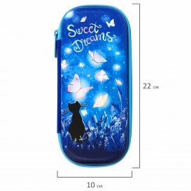 Пенал BRAUBERG, 1 отделение, 1 откидная планка, EVA, 22х10х5 см, "Sweet dreams", 270704
