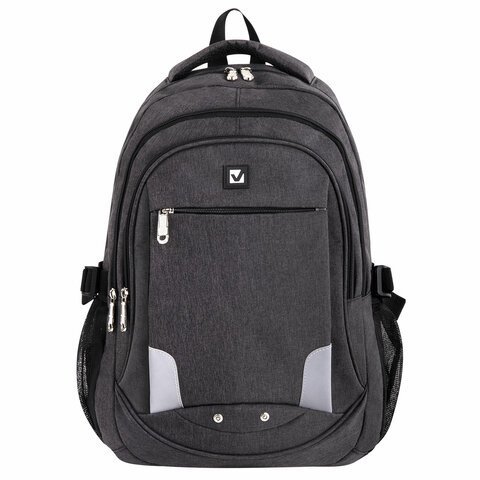 Рюкзак BRAUBERG HIGH SCHOOL универсальный, 3 отделения, "Осень 2", темно-серый, 46х31х18 см, 270759