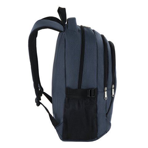 Рюкзак BRAUBERG HIGH SCHOOL универсальный, 3 отделения, "Сапфир", синий, 46х31х18 см, 270760