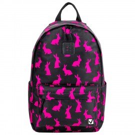 Рюкзак BRAUBERG POSITIVE универсальный, карман-антивор, "Pink Rabbits", 42х28х14 см, 270780