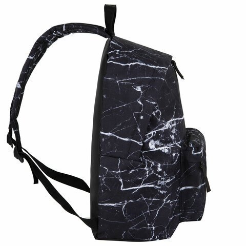 Рюкзак BRAUBERG СИТИ-ФОРМАТ универсальный, "Black marble", черный, 41х32х14 см, 270790