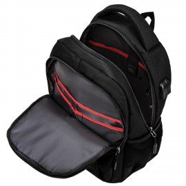 Рюкзак BRAUBERG URBAN универсальный с отделением для ноутбука, USB-порт, "Kinetic", черный, 46х31х18 см, 270798