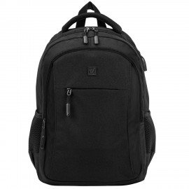 Рюкзак BRAUBERG URBAN универсальный с отделением для ноутбука, USB-порт, "Kinetic", черный, 46х31х18 см, 270798