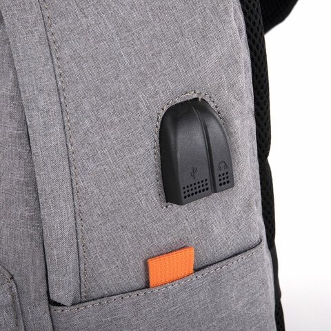 Рюкзак BRAUBERG URBAN универсальный, с отделением для ноутбука, USB-порт, "Energy", серый, 44х31х14 см, 270806