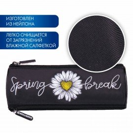 Пенал BRAUBERG, 3 отделения, нейлон, 21х7х7 см, "Spring", 270840