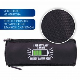 Пенал мягкий BRAUBERG, 3 отделения, нейлон, 21х7х7 см, "Battery", 270843