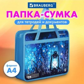 Папка на молнии с ручками BRAUBERG А4, 1 отделение, пластик, 80 мм, "Magic", 270867
