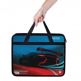 Папка на молнии с ручками BRAUBERG А4, 1 отделение, пластик, 80 мм, "Speed", 270872