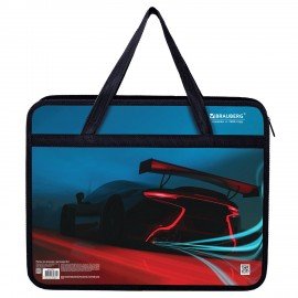 Папка на молнии с ручками BRAUBERG А4, 1 отделение, пластик, 80 мм, "Speed", 270872