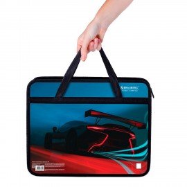 Папка на молнии с ручками BRAUBERG А4, 1 отделение, пластик, 80 мм, "Speed", 270872