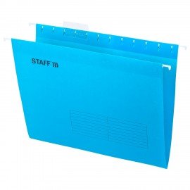 Подвесные папки А4 (350х240 мм), до 80 л., КОМПЛЕКТ 10 шт., синие, картон, STAFF, 270928
