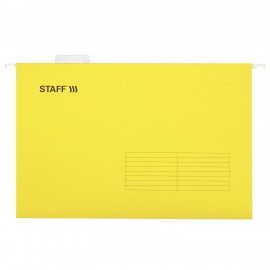 Подвесные папки A4/Foolscap (404х240 мм) до 80 л., КОМПЛЕКТ 10 шт., желтые, картон, STAFF, 270935