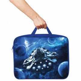 Папка на молнии с ручками BRAUBERG А4, 1 отделение, полиэстер, 80 мм, "Spaceship", 270963