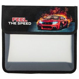 Папка для тетрадей ЮНЛАНДИЯ А5, пластик, 2 отделения, клапан на липучке, "Feel the speed", 270969