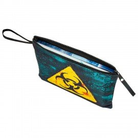 Папка для тетрадей BRAUBERG А5, 1 отделение, полиэстер, на молнии, с ручкой, "Caution", 270974