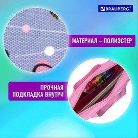 Папка на молнии с ручками BRAUBERG А4, 1 отделение, полиэстер, 80 мм, "Funny panda", 271127