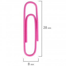 Скрепки EXTRA BRAUBERG 28 мм цветные 100 штук, 271313