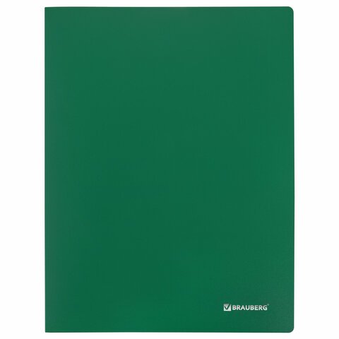 Папка 10 вкладышей BRAUBERG "Office", зеленая, 0,5 мм, 271323