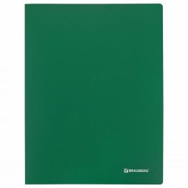 Папка 10 вкладышей BRAUBERG "Office", зеленая, 0,5 мм, 271323