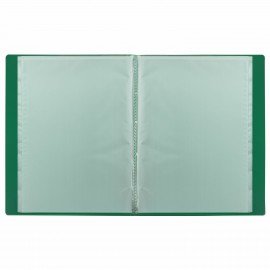 Папка 30 вкладышей BRAUBERG "Office", зеленая, 0,5 мм, 271326