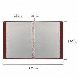 Папка 40 вкладышей BRAUBERG "Office", красная, 0,6 мм, 271328