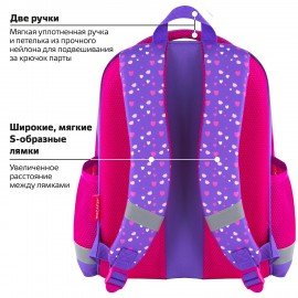 Ранец ПИФАГОР EVA BASIC, 1 отделение, эргономичная спинка, "Amazing girl", 39х30х16 см, 271377