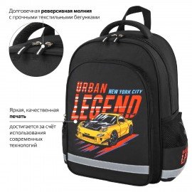 Рюкзак ПИФАГОР SCHOOL, 1 отделение, 3 кармана, "Street legend", 38x28х14 см, 271409