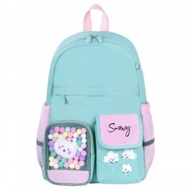Рюкзак BRAUBERG PASTEL с термонашивками в комплекте, "Funny clouds", мятный, 40х29х14 см, 271421