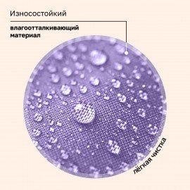 Рюкзак BRAUBERG PASTEL с термонашивками в комплекте, "Lazy cat", сиреневый, 40х29х14 см, 271422