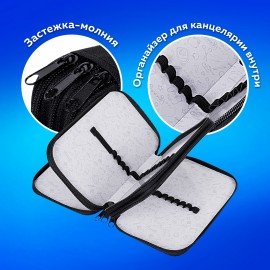 Пенал ПИФАГОР, 3 отделения, ламинированный картон, 19х11 см, "Goal", 271547